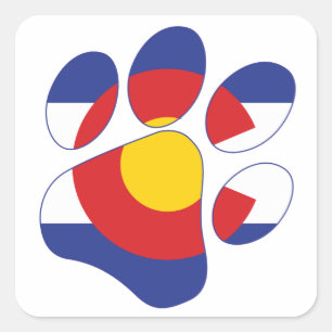 Sticker Carré Colorado-Paw-Print-1