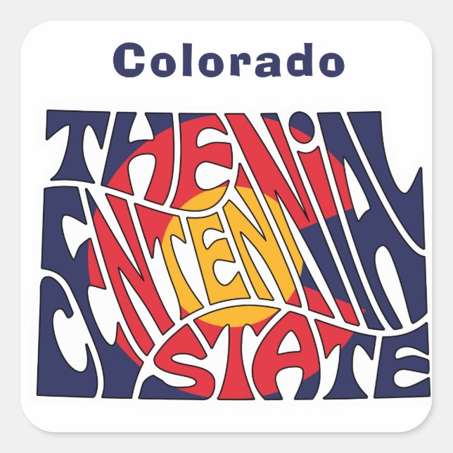 Sticker Carré Colorado Surnom Word Art (Devant)