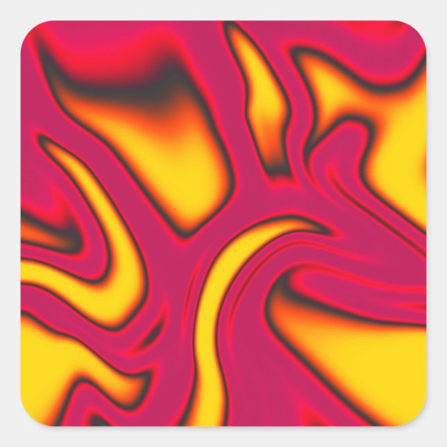 Sticker Carré Colorant d'encre en marbre liquide (Devant)