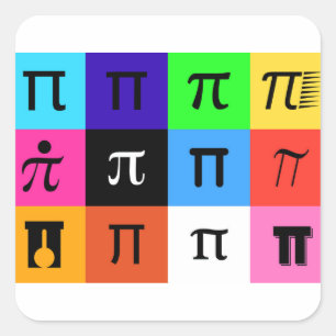 Sticker Carré colorblock happy pi day