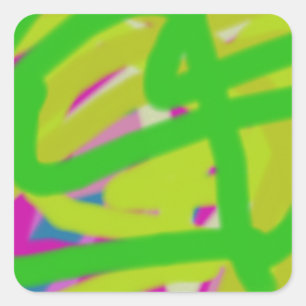 Sticker Carré coloré 3748 art abstrait