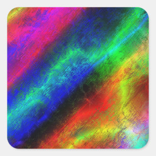 Sticker Carré coloré arc-en-ciel texture abstraite