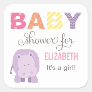 Sticker Carré Colorful Jungle Animals for Baby Girl Pink