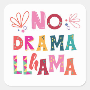 Sticker Carré Colorful no Drama Llama