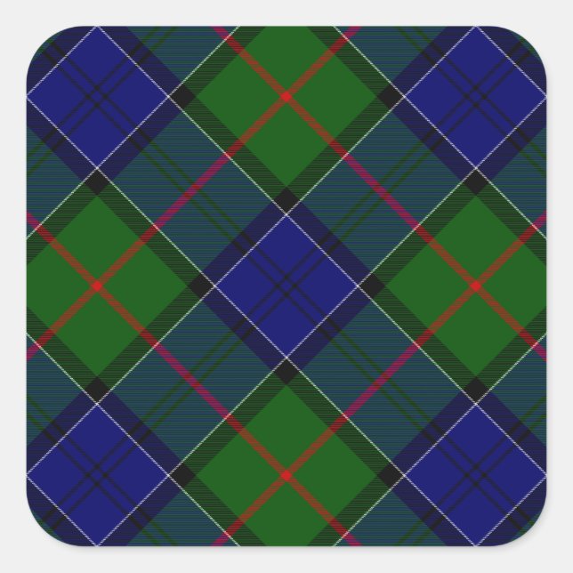 Sticker Carré Colquhoun tartan bleu vert plaid (Devant)