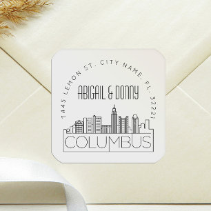 Sticker Carré Columbus Ohio Deco Mariage de destination