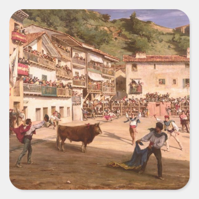 Sticker Carré Combat d'entraînement en Biscaye, 1869 (Devant)