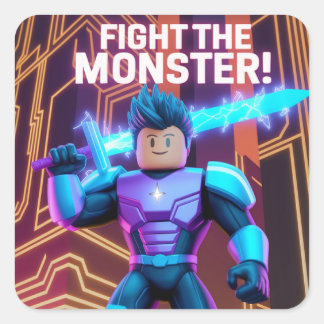 Sticker Carré Combattez le monstre 