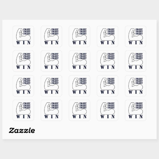 Sticker Carré Combattre, combattre, combattre, gagner (Feuille)