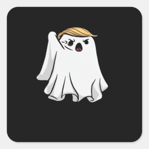Sticker Carré Combattre Funny Halloween Trumpkin