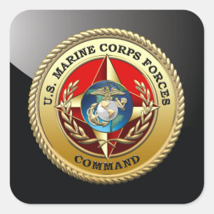 Sticker Carré Commandement des forces de la Marine Corps des Éta