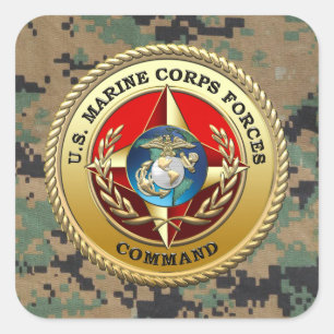 Sticker Carré Commandement des forces de la Marine Corps des Éta