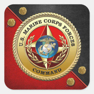 Sticker Carré Commandement des forces de la Marine Corps des Éta