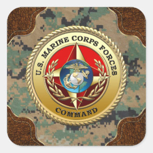 Sticker Carré Commandement des forces de la Marine Corps des Éta