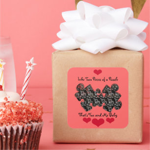 Sticker Carré Comme deux pièces d'un puzzle