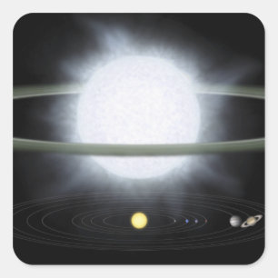 Sticker Carré Comparaison de la taille d'une étoile hypergiante