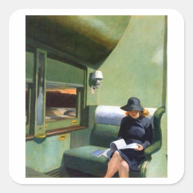 Sticker Carré Compartment C Car Edward Hopper (Devant)