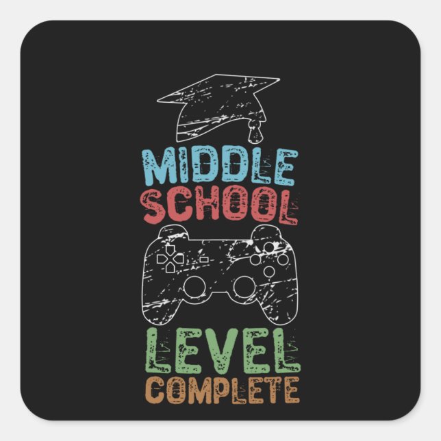 Sticker Carré Complexe de niveau d'école middle (Devant)