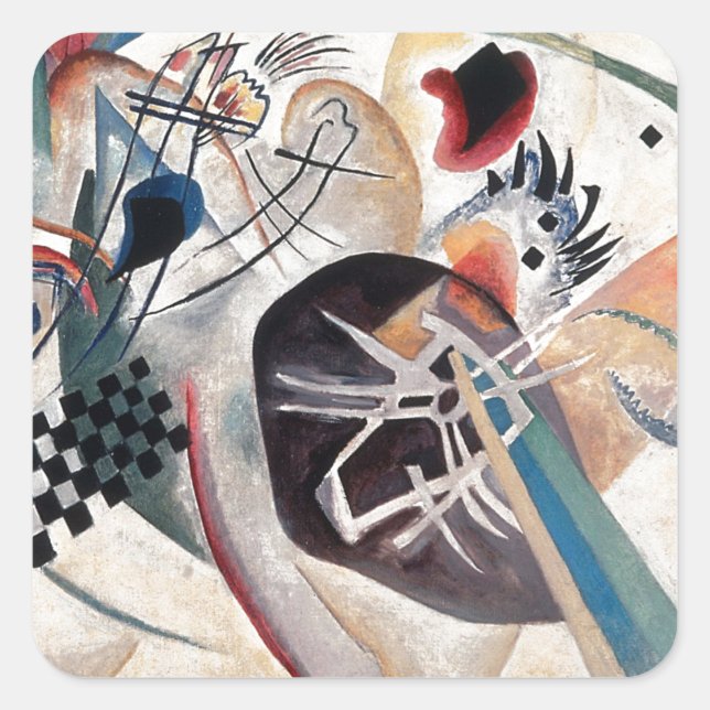 Sticker Carré Composition de Kandinsky (Devant)