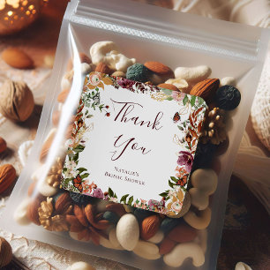 Sticker Carré Composition Florale Automnale Rustique