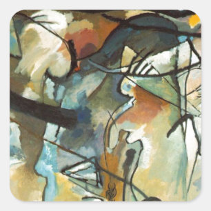 Sticker Carré Composition Kandinsky V Peinture Abstraite