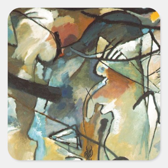 Sticker Carré Composition Kandinsky V Peinture Abstraite (Devant)