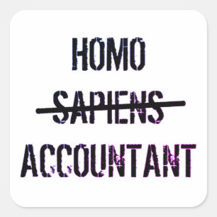 Sticker Carré Comptable homo