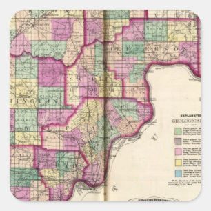 Sticker Carré Comté de Lawrence et comté de Jackson