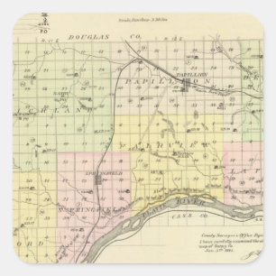 Sticker Carré Comté de Sarpy, Nebraska