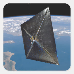 Sticker Carré Concept artistique de NanoSail-D dans l'espace
