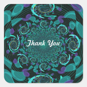 Sticker Carré Conception abstraite turquoise