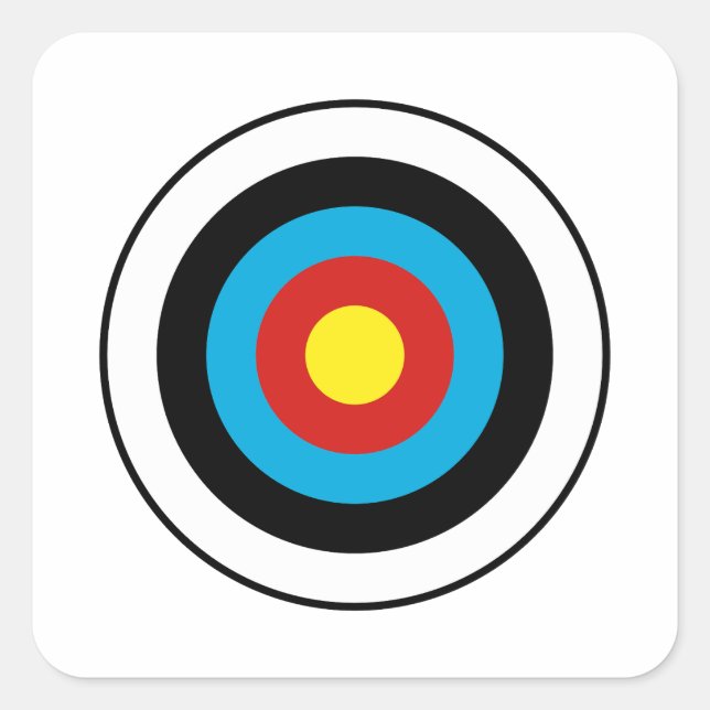 Sticker Carré Conception cible Bullseye (Devant)