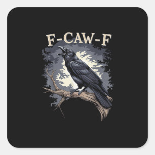 Sticker Carré Conception créative et décontractée d'oiseau drôle