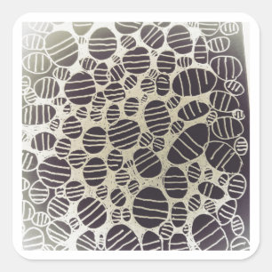 Sticker Carré Conception d'art abstrait rond noir et blanc