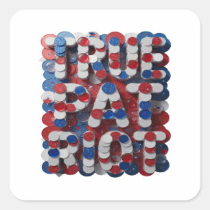 Sticker Carré Conception d'autocollant Cool Silver TRUE PATRIOT 