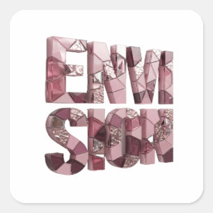 Sticker Carré Conception d'autocollant ENVISIONATION rose person