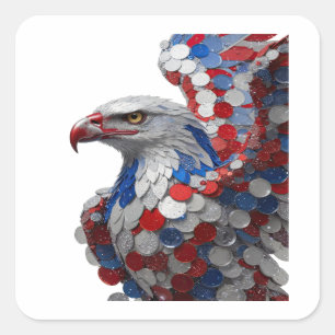 Sticker Carré Conception d'autocollant gris clair AMERICAN EAGLE