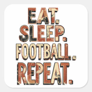 Sticker Carré Conception de fan de football vintage   Graphique 