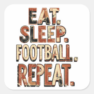 Sticker Carré Conception de fan de football vintage | Graphique
