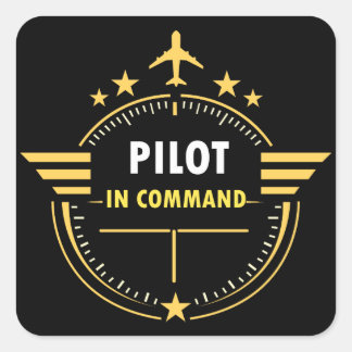 Sticker Carré Conception de mug pour pilote d'aviation personnal