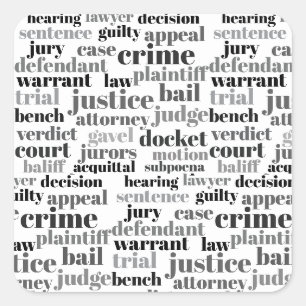 Sticker Carré Conception de nuage de mots juridiques judiciaires