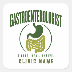 Sticker Carré Conception de santé digestive gastroentérologue