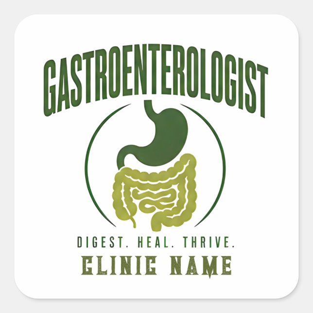 Sticker Carré Conception de santé digestive gastroentérologue (Devant)
