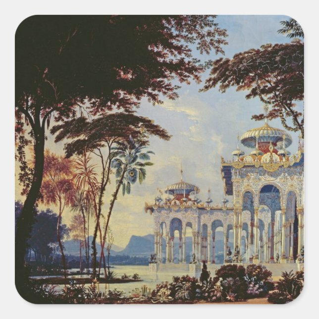 Sticker Carré Conception de scène pour 'Ruslan et Lyudmila' par (Devant)