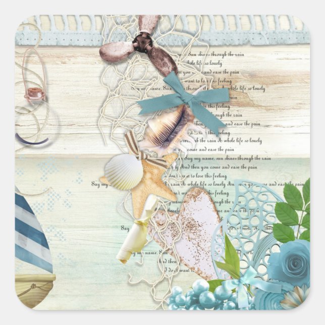 Sticker Carré Conception de série nautique 5 (Devant)