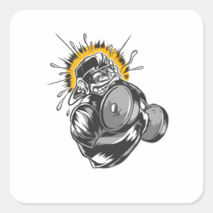 Sticker Carré Conception de Super Monkey Gym