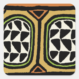 Sticker Carré Conception de textile Kuba africain