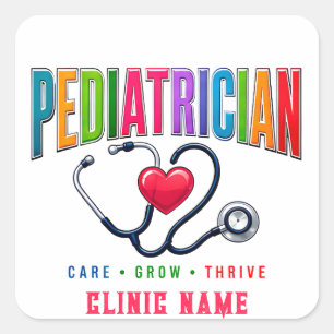 Sticker Carré Conception d'équipe médicale de pédiatre