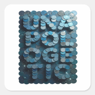Sticker Carré Conception d'étiquette UNAPOGOGIQUE Bleu Unique