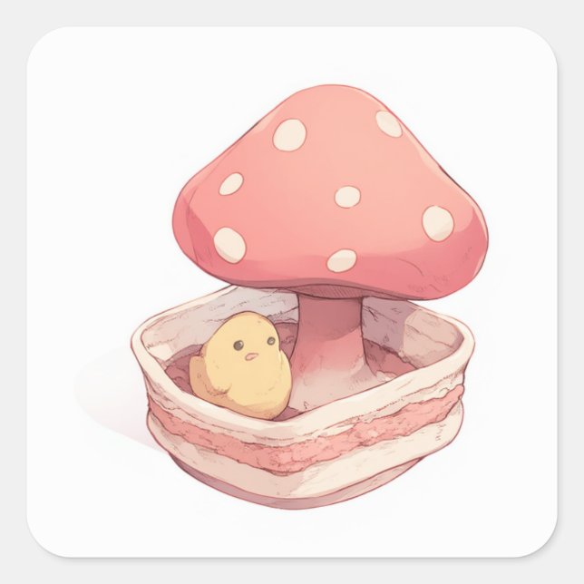 Sticker Carré Conception douce (Devant)